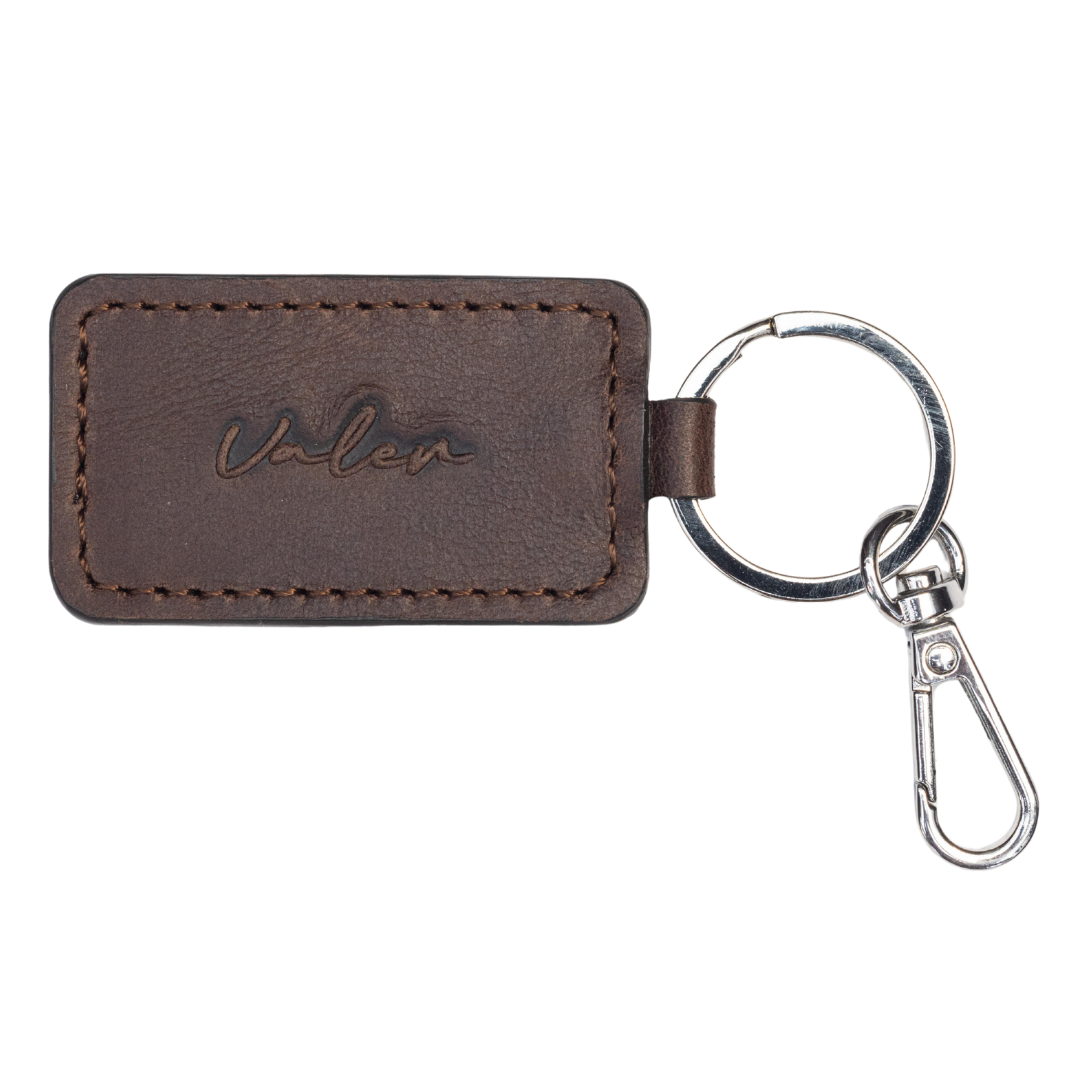 Llavero de Cuero Plena Flor con Mosquetón